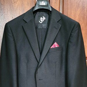 U&I Men's Black Suit - Jacket is 38R, Suit Pants are 31x32